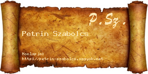 Petrin Szabolcs névjegykártya