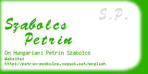 szabolcs petrin business card